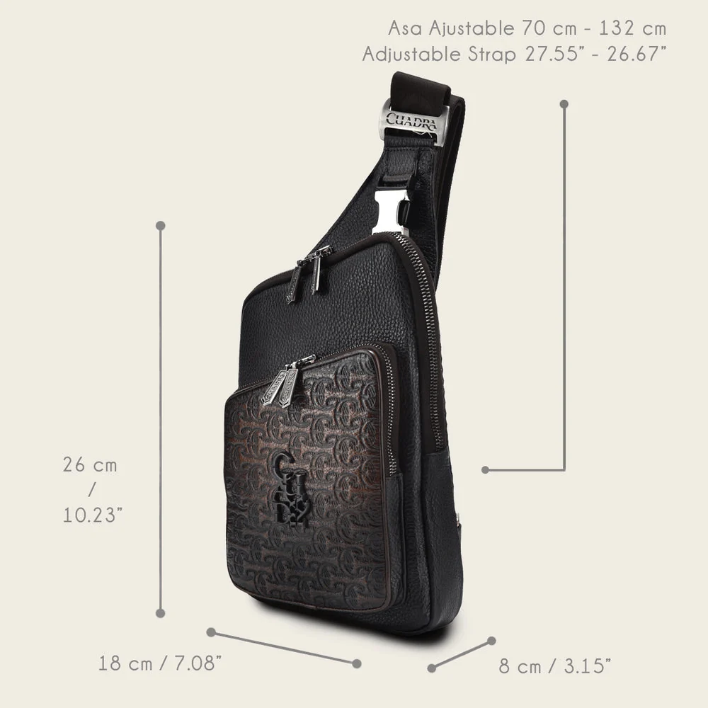 Bolso Bandolera Cuadra Marron Oscuro - Image 7